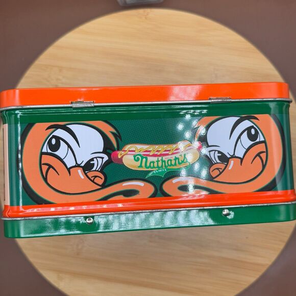 Vintage Long Island Ducks Nathans Hot Dog Promotion Tin Lunchbox - Picture 4 of 6